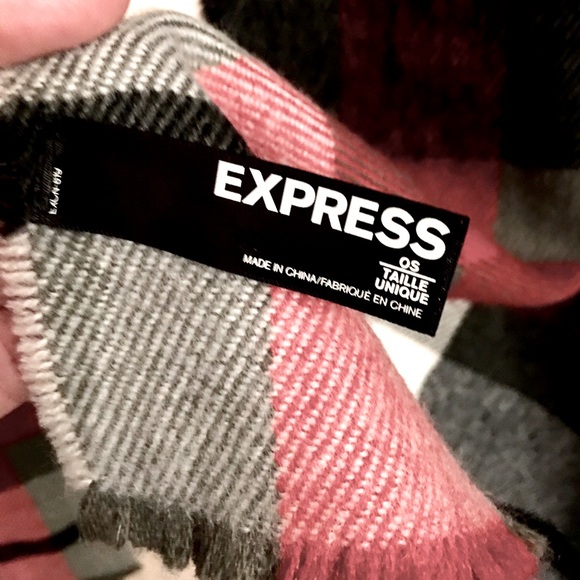 Express Black, Red, White and Gray Oversized Scarf - Picture 7 of 8
